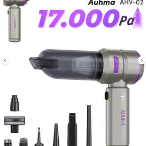 Auhma AHV-02 Kablosuz Araç İçi Süpürge Mor | 17000PA Güçlü Vakum | Fırçasız Motor | Üfleme & Vakum