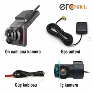 ercTEC K1.i Uzaktan Canlı İzlemeli Sim Kartlı Gece Görüşlü FHD 1080p 4G Wifi Gps Takipli Araç Kamerası