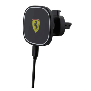 Ferrari Magnetik Şarj Özellikli Araç Telefon Tutucu Ferrari  Lisanslı Havalandırma Tasarım 15W Siyah