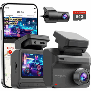 DDPAI N5 DUAL, 4K, Wi-Fi, GPS , Araç İçi + Arka Kamera Siyah