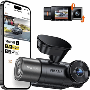 VANTRUE N2X 2.7K Dash Cam Ön ve İç Kamera, 5G WiFi, STARVIS 2 Gece Görüşü, GPS, 24/7 Park İzleme