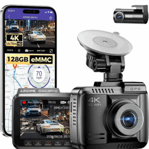 AZDOME GS63Pro 4K/2.5K Dashcam, HDR & STARVIS Gece Görüşü, 128GB eMMC, 5GHz WiFi, GPS