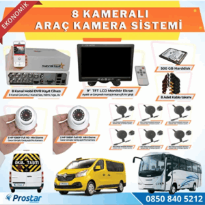 Navistar 8 Kameralı Kayıtlı 500 Gb Hdd 9 Inç Ekranlı Uzaktan Izlemeli Tak Kullan Set