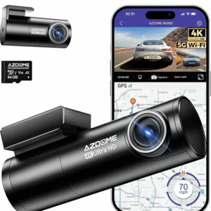 AZDOME M300S 4K + 1080P Dashcam, 5GHz WiFi, GPS, İngilizce Sesli Kontrol, Gece Görüşü, WDR, Döngü Kaydı
